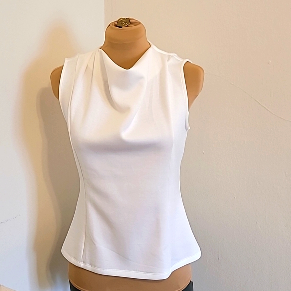 BANANA REPUBLIC scuba cowl SNOW DAY color rare sold out easy care blouse shirt - Picture 17 of 17